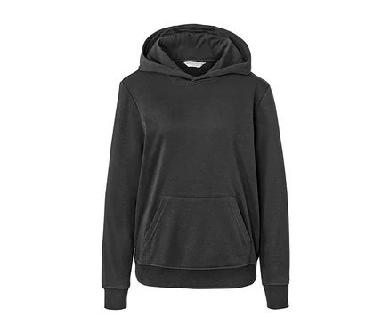 Anthrazitfarbener Hoodie.