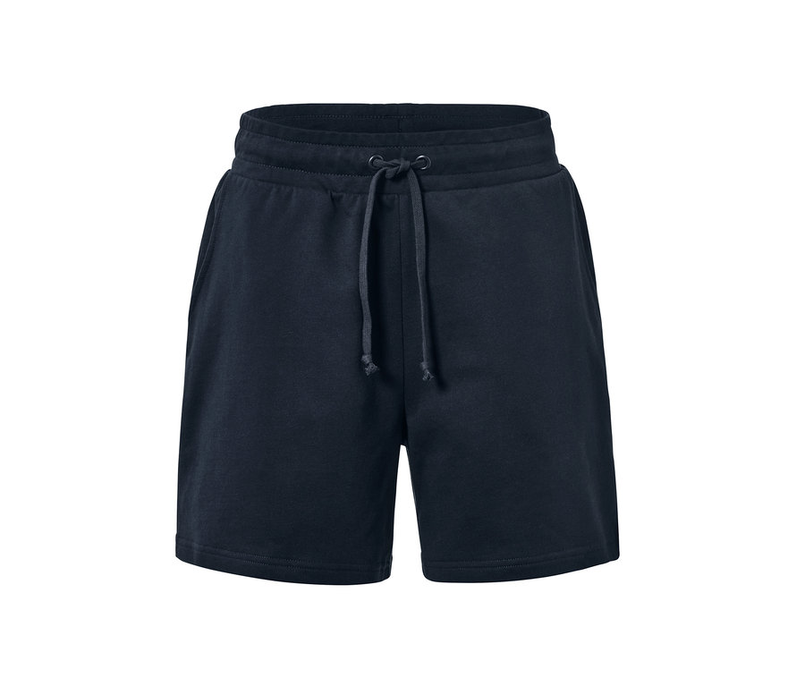 Dunkelblaue Sweatshorts.