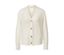Cremeweißer Cardigan mit Strickstruktur.