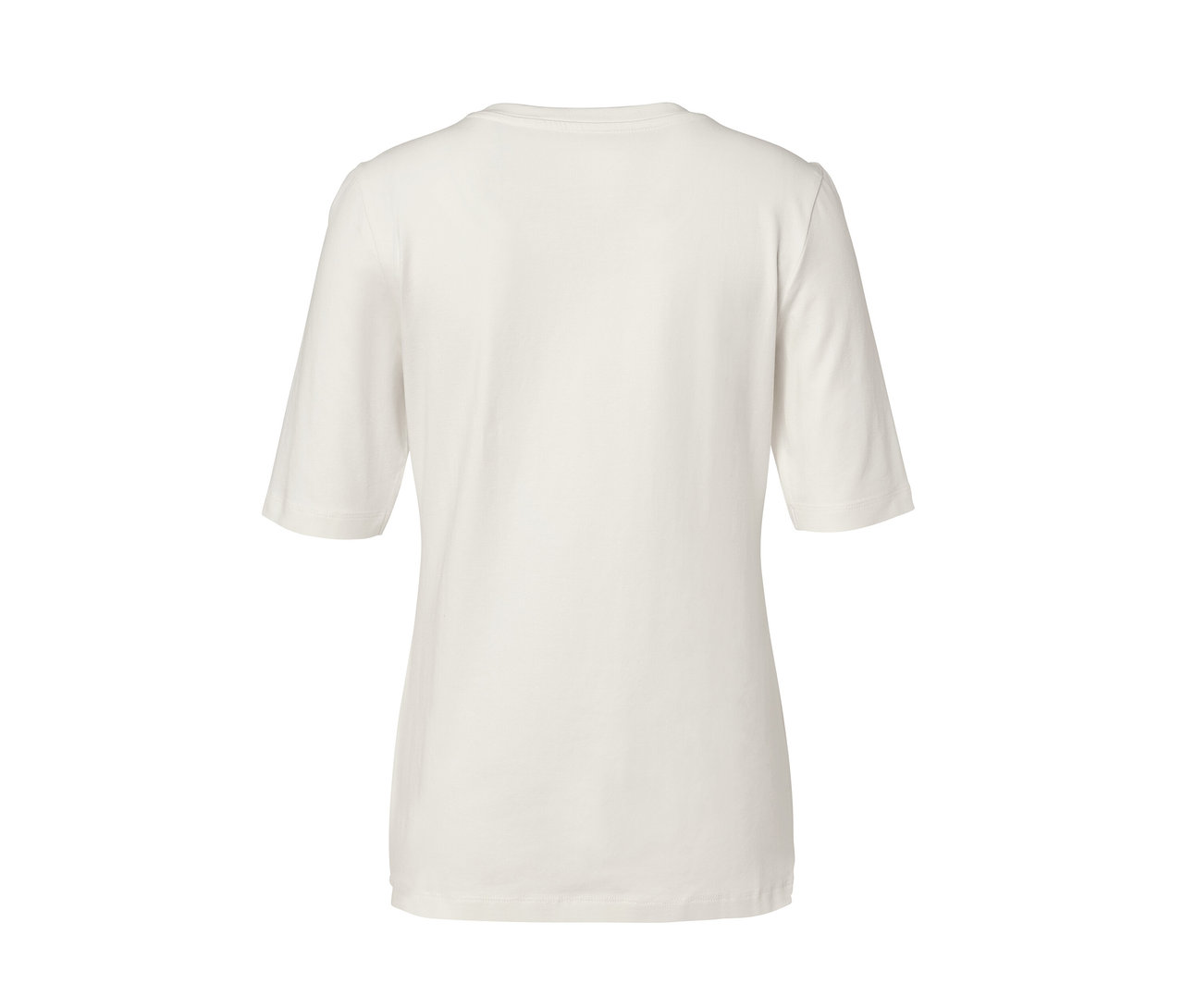 Cremefarbenes Halbarmshirt.