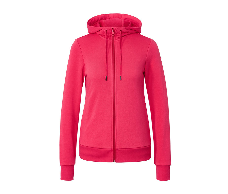 Pinke Sweatjacke mit Reißverschluss.