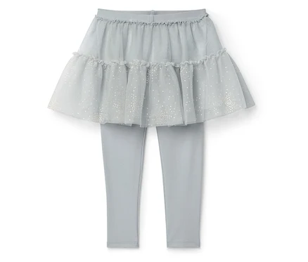 Blaue Leggings mit Tutu-Rock.