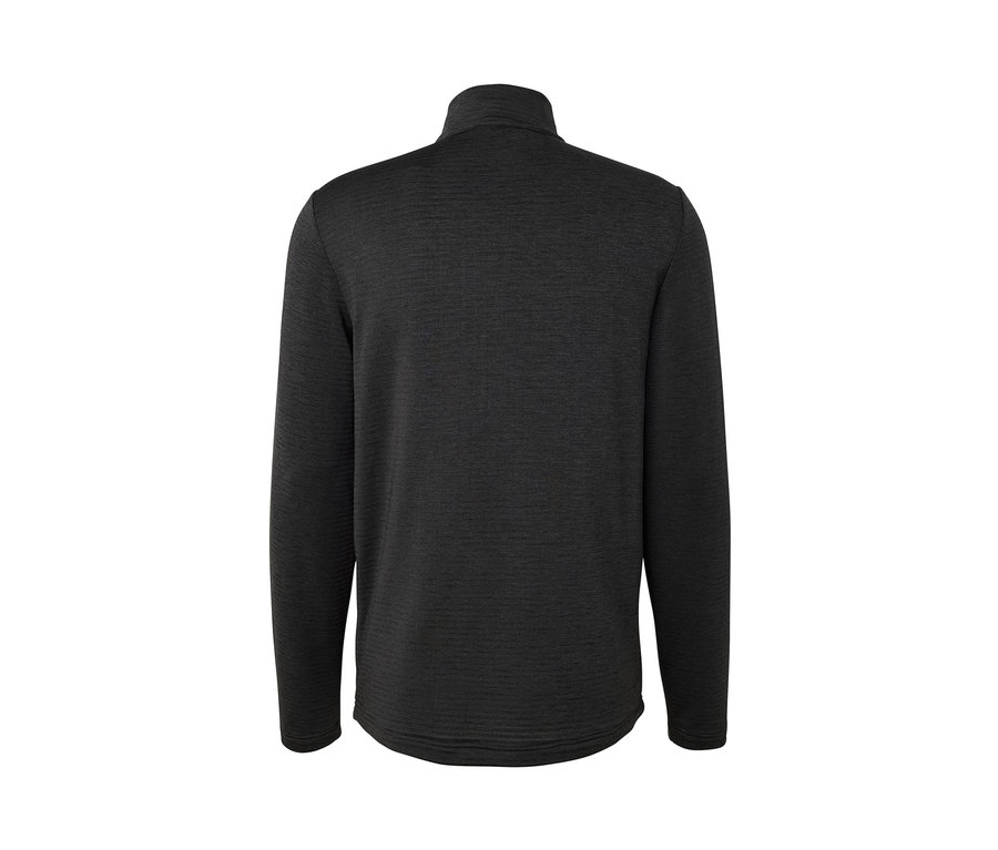 Anthrazitfarbenes Outdoor-Funktionsshirt mit langen Ärmeln von hinten.