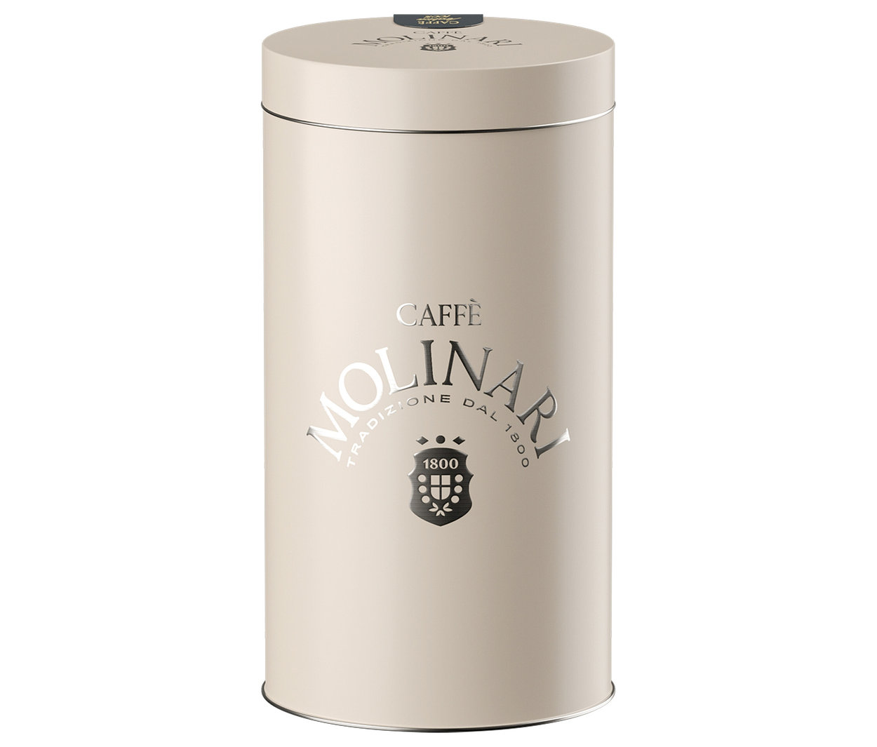 Eine Dose Caffè Molinari Special Edition 2025 - 1x 250 g Ganze Bohne steht auf einem weißen Untergrund.