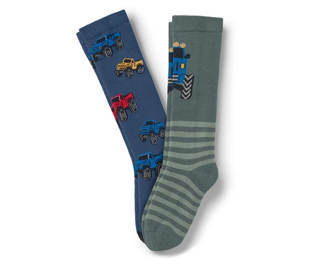 Zwei Paar Kinder-Gummistiefel-Socken, Trucks.