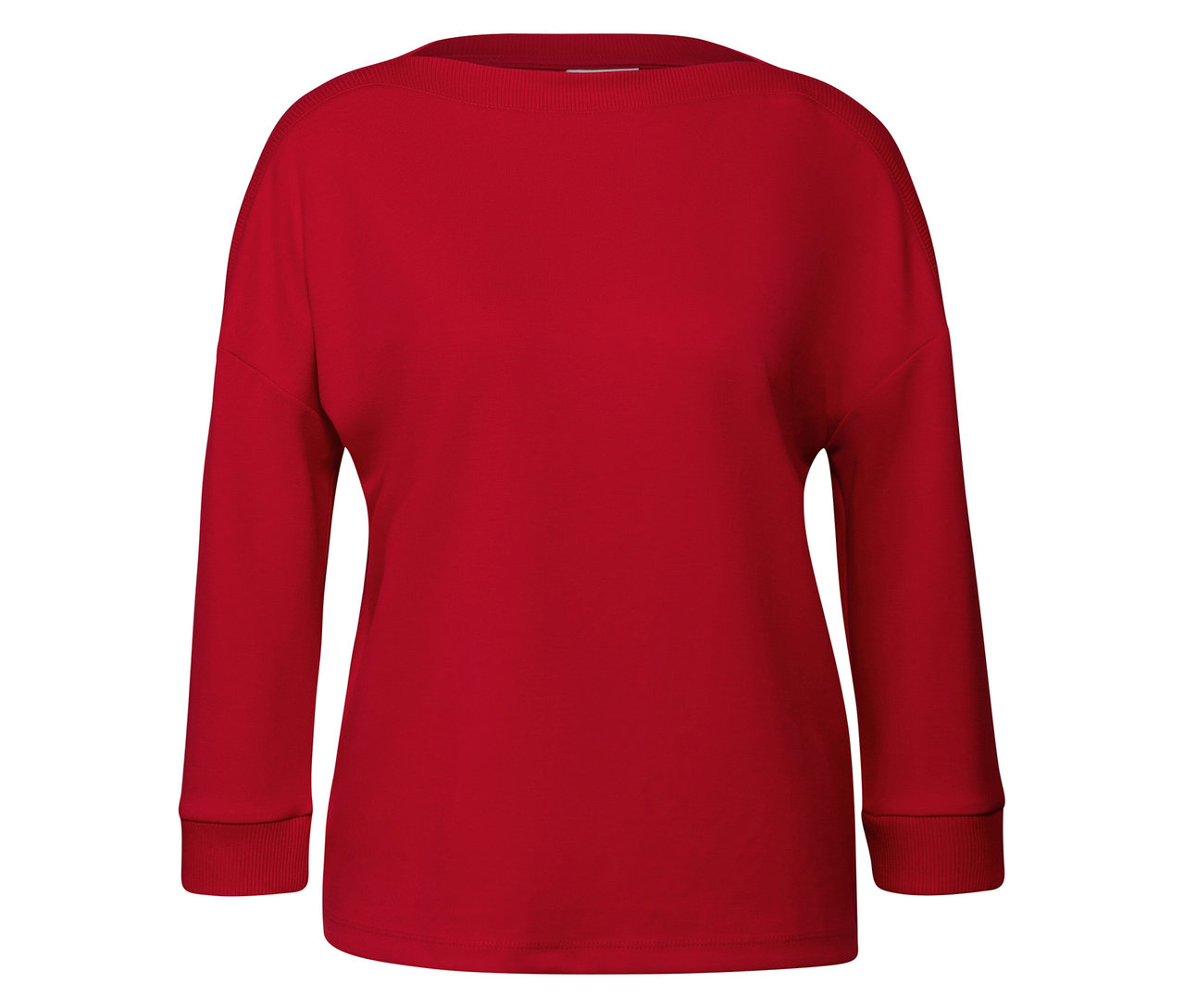 Rotes Street One T-Shirt mit Rippdetail.