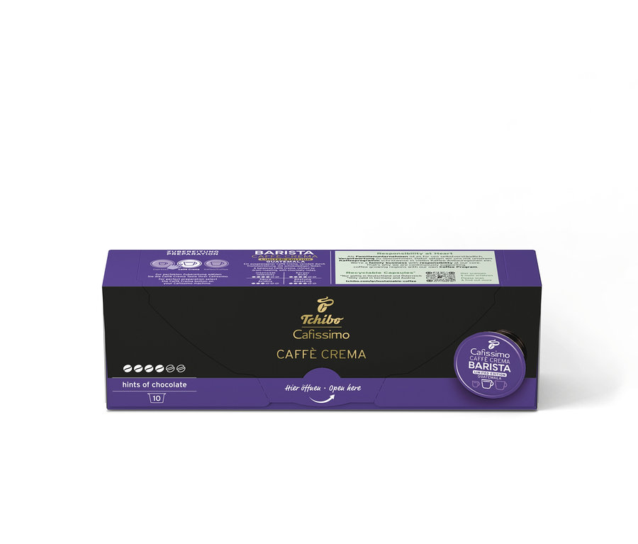Packung Cafissimo BARISTA Caffè Crema Guatemala mit 10 Kapseln.
