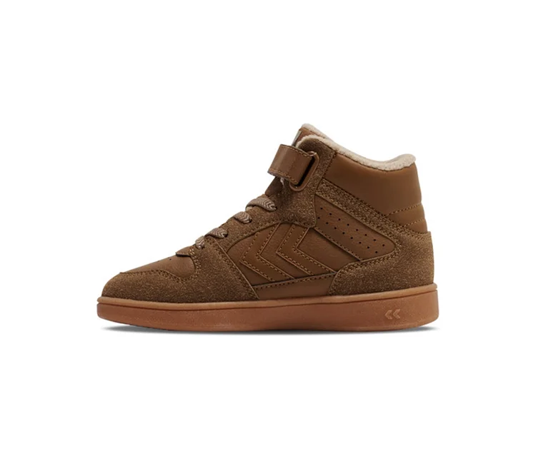 Brauner hummel® Sneaker »St Power Play Mid Wt Jr« mit Schnürsenkeln, Klettverschluss und Warmfutter.