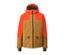 Orange-braune Skijacke.