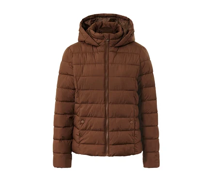 Steppjacke mit Kapuze, cognac.