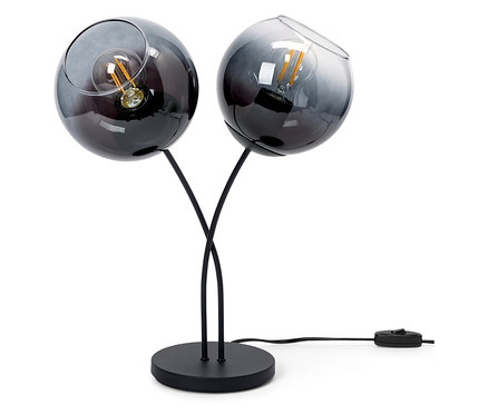 Tischleuchte mit Schirmen aus Rauchglas