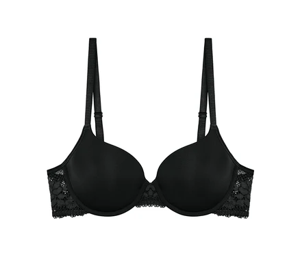 Schwarzer Passionata T-Shirt-BH »Nina«.