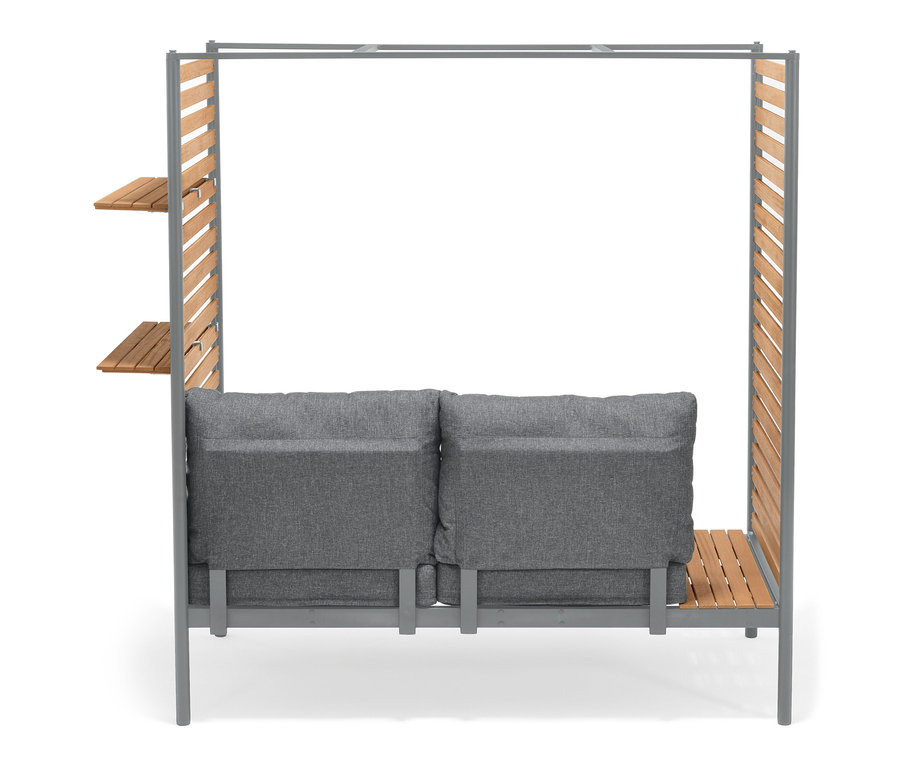 ScanCom Outdoor-Lounge mit Fußhocker, grau.