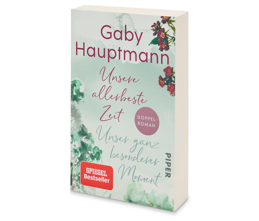 Detailaufnahme des Buchcovers von »Unsere allerbeste Zeit« und »Unser ganz besonderer Moment«.