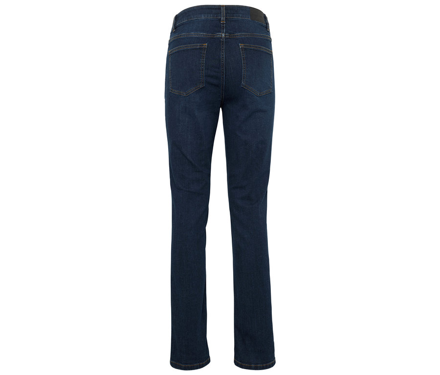 Rückansicht einer dunkelblauen Jeans.