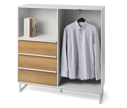 Kommode »LEEG« mit 3 Schubladen und Kleiderstange