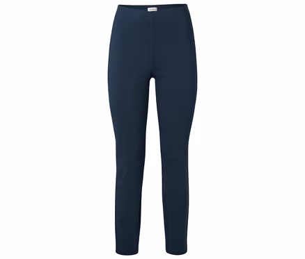 Marineblaue Damenhose auf weißem Hintergrund.
