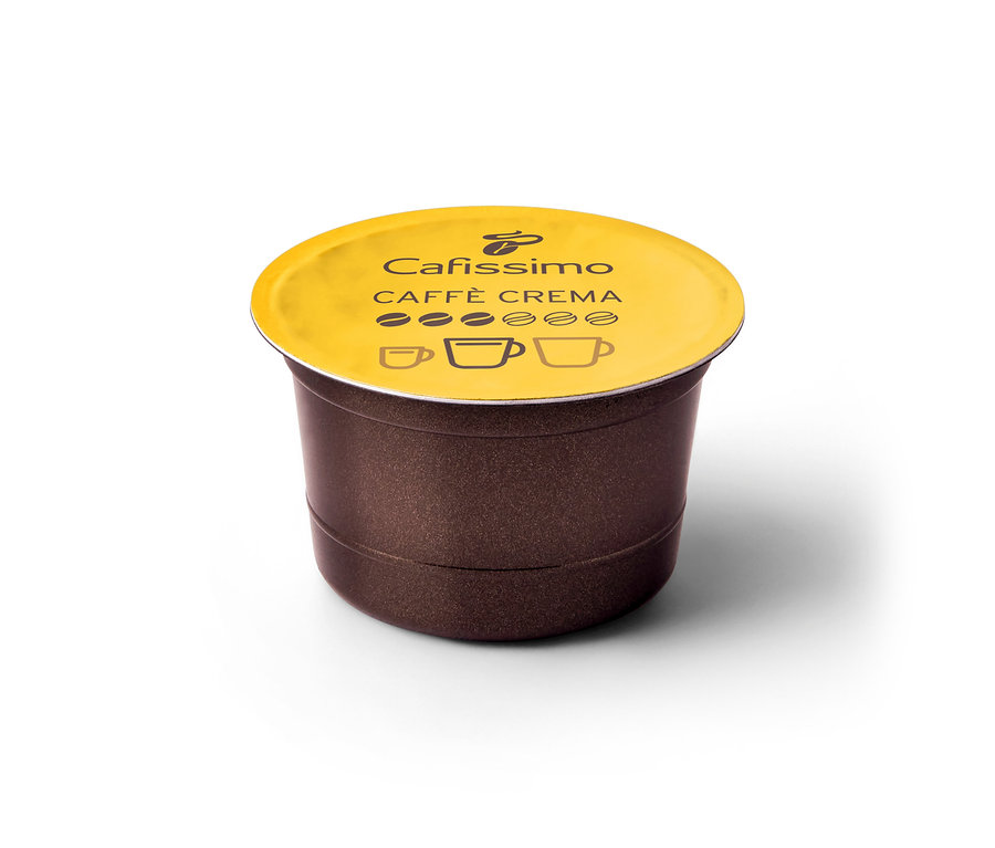 Eine einzelne Cafissimo Caffè Crema mild Kapsel.