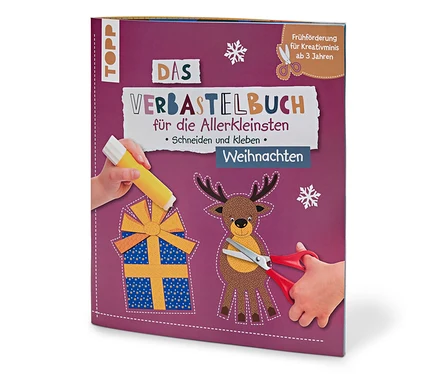 Nahaufnahme des Buchs »Das Verbastelbuch für die Allerkleinsten – Weihnachten«.