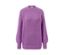 Fliederfarbener Strickpullover.
