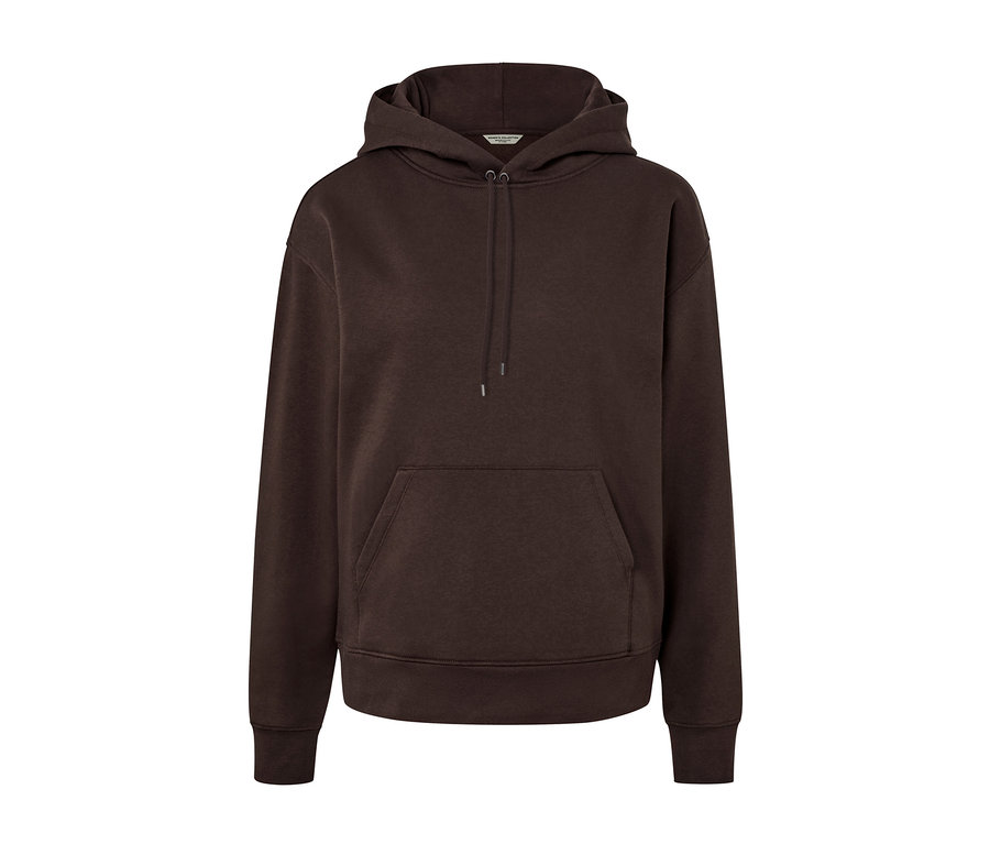Dunkelbrauner Hoodie.
