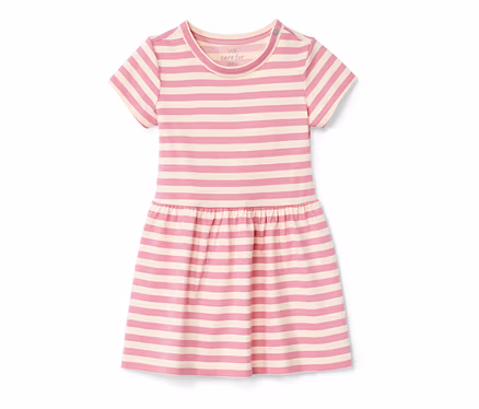 Gestreiftes Baby-Jerseykleid mit kurzen Ärmeln.