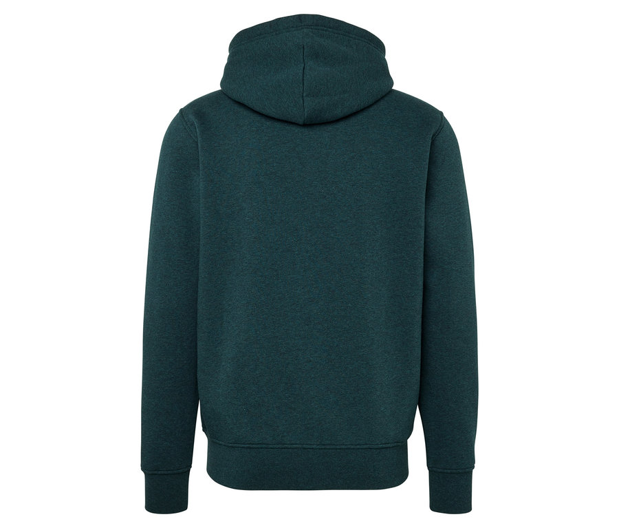Dunkelgrüner Hoodie von hinten.