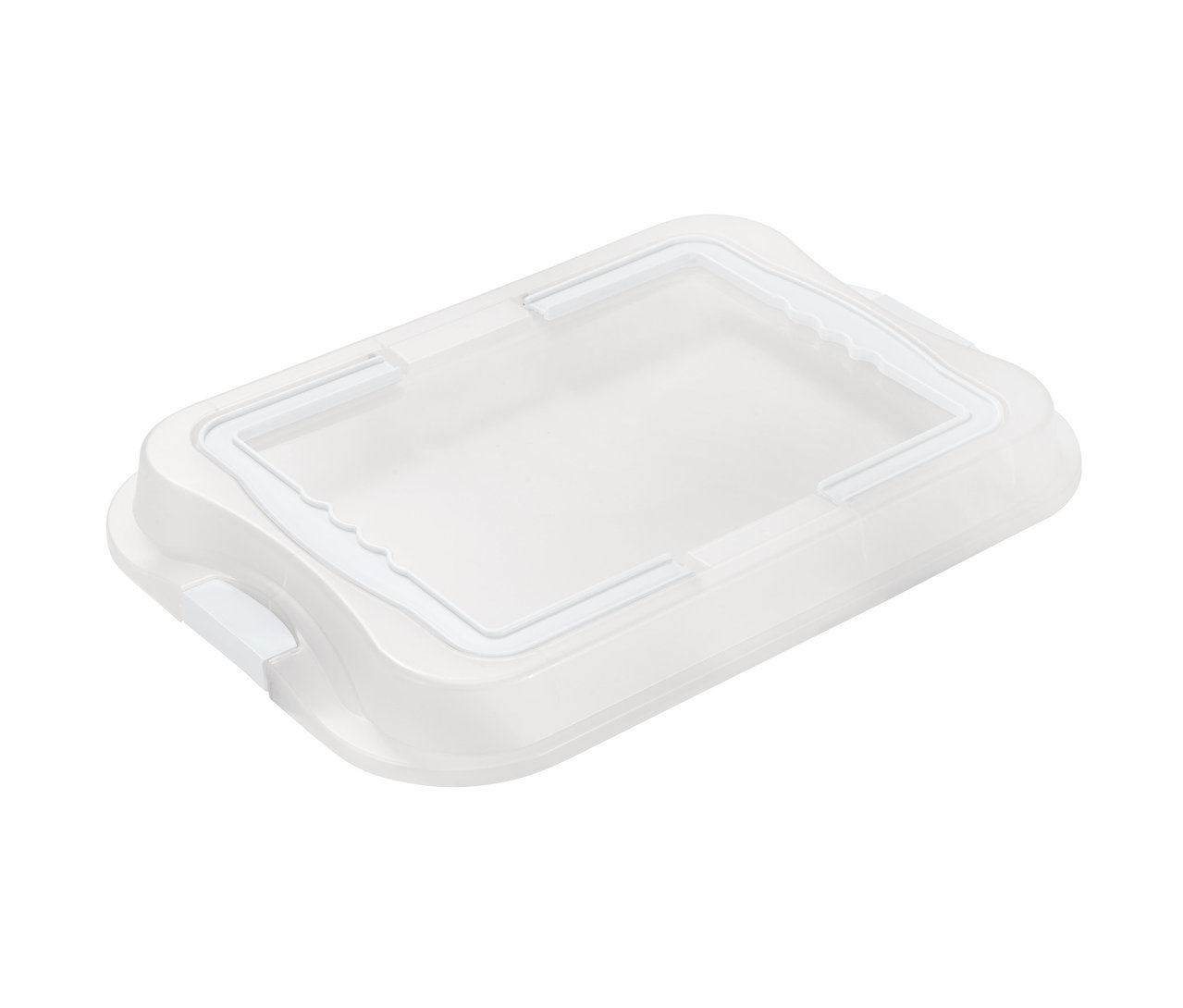 Weisses Backblech mit Transporthaube.