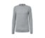 Grau melierter Strickpullover.