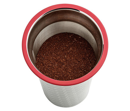 Draufsicht auf Cold Brew Maker »BrewJar« mit Kaffeesatz.