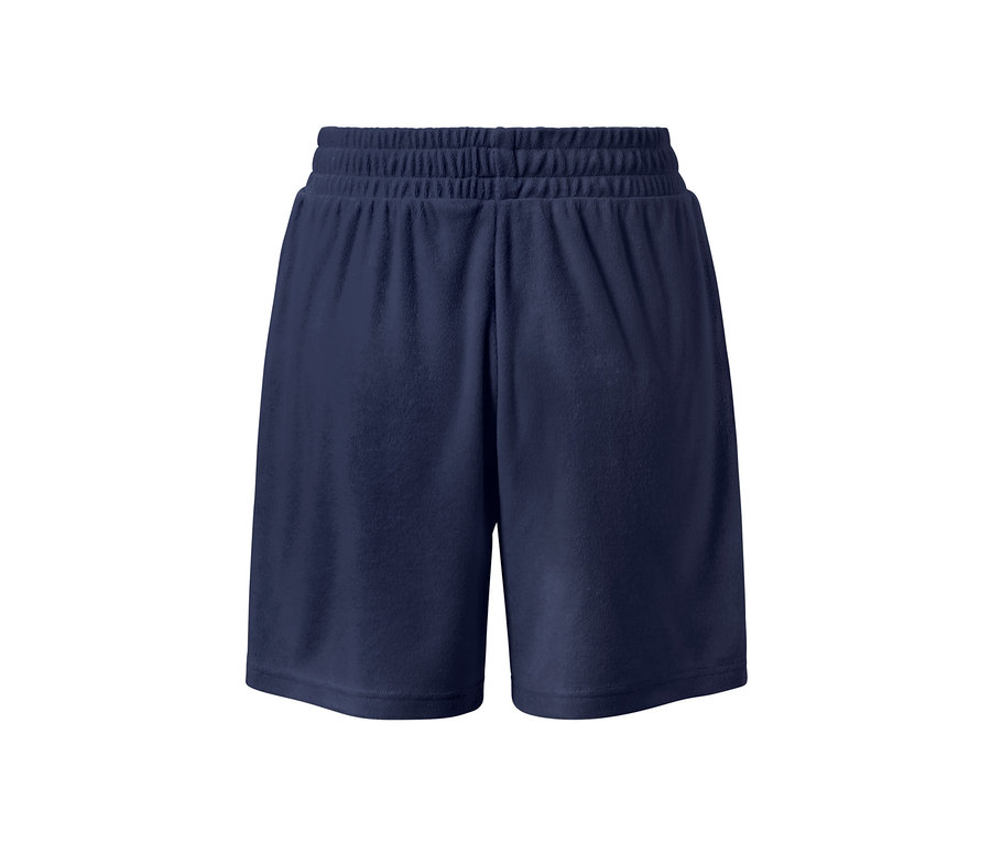 Marineblaue Frottee-Sportshorts.