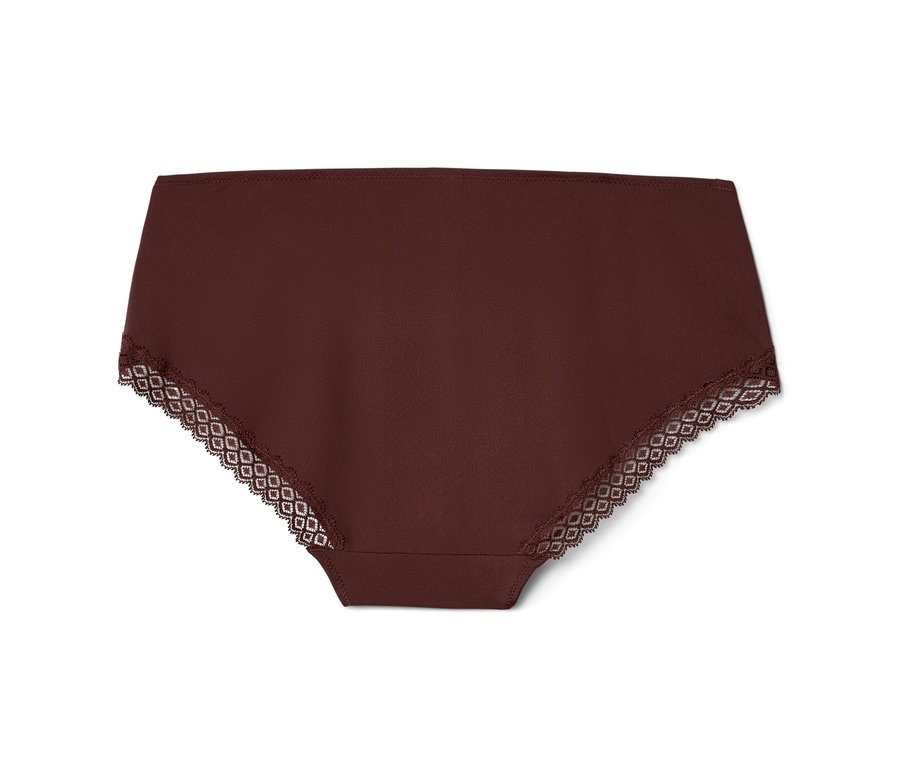 Braune Panty mit Spitze.
