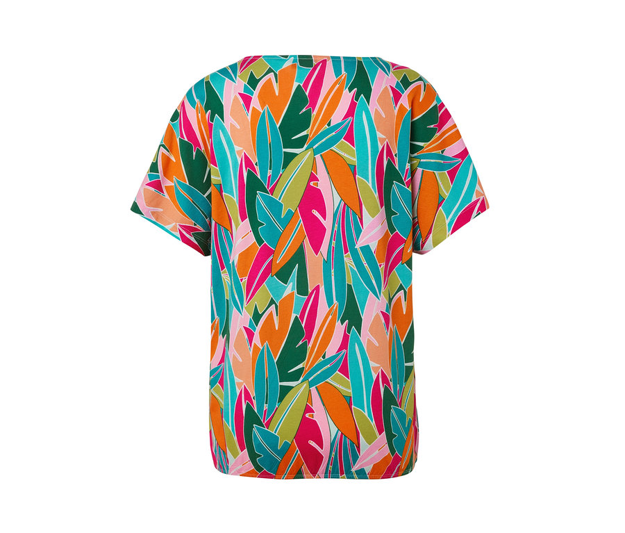 Überschnittenes Blusenshirt mit Alloverprint.