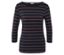 Gestreiftes Langarmshirt in Dunkelblau und Braun.