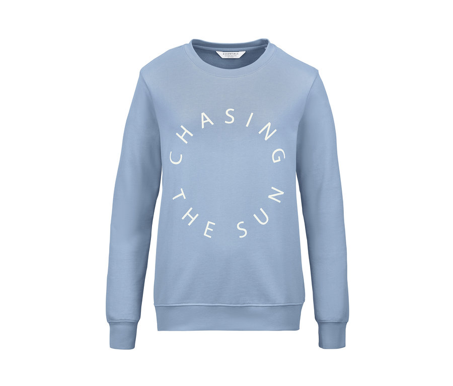 Hellblaues Sweatshirt mit Print.
