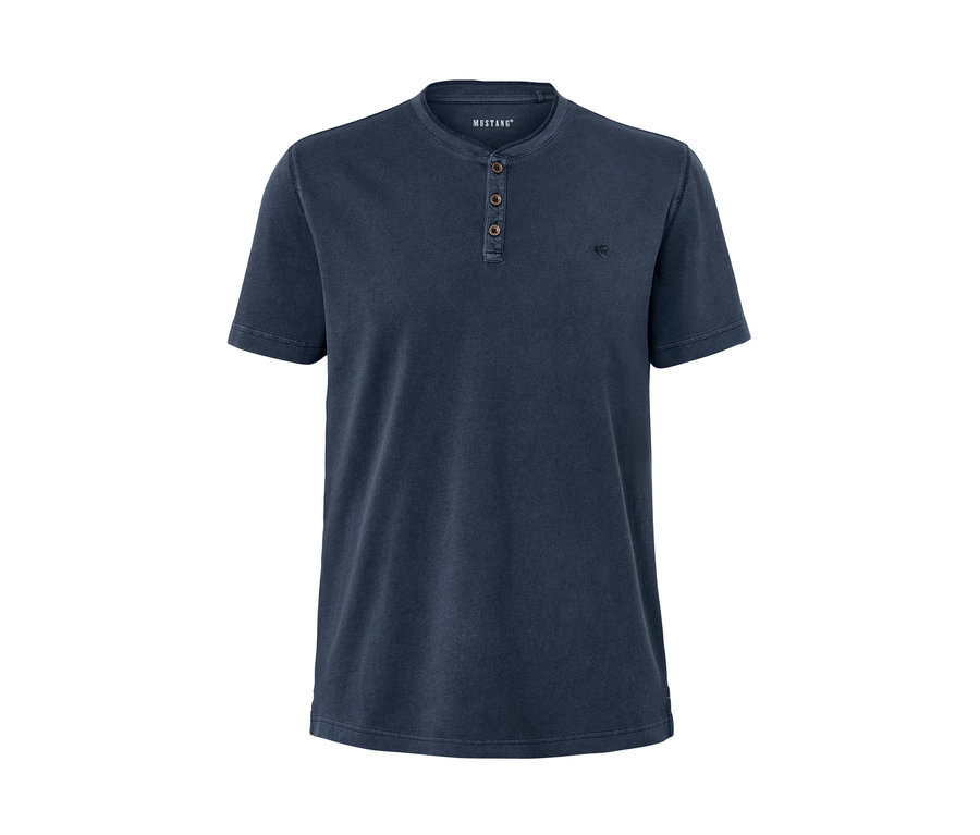 Blaues Mustang Kurzarm Henley.