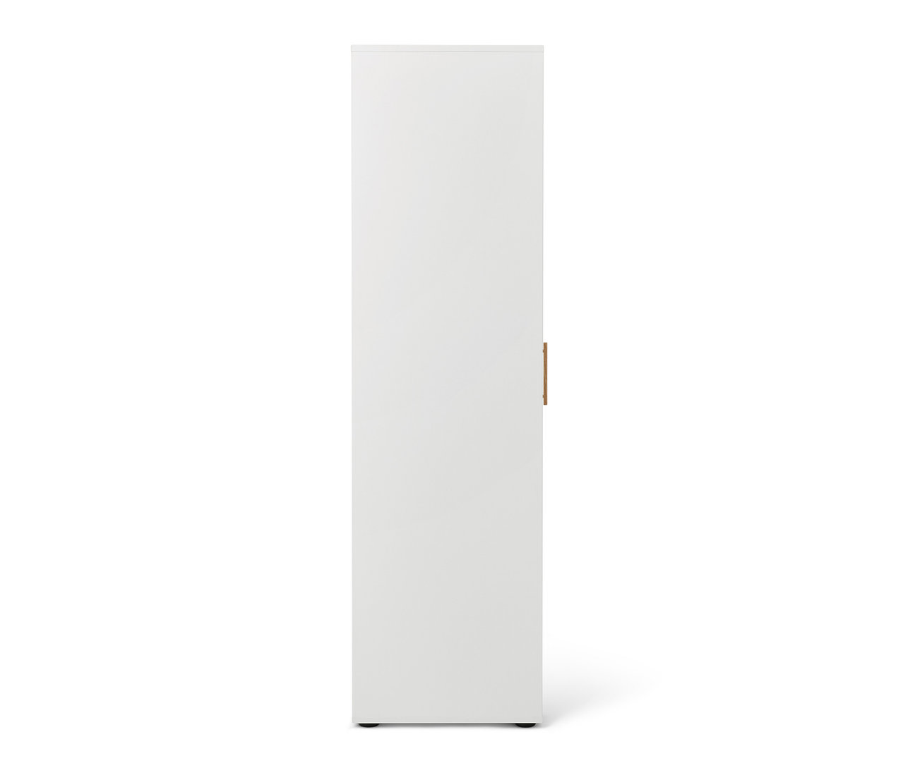 Weißer Universalschrank mit seitlichem Stauraum.