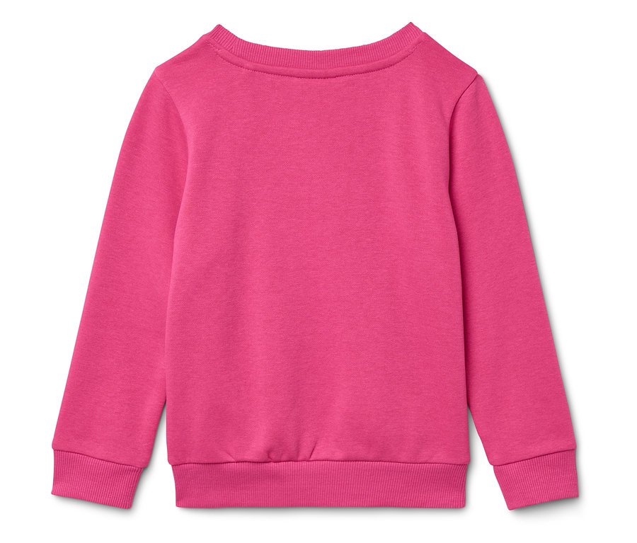 Ein pinkfarbenes Langarmshirt liegt auf einem weißen Hintergrund.