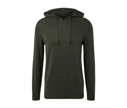 Khaki Strick-Hoodie.