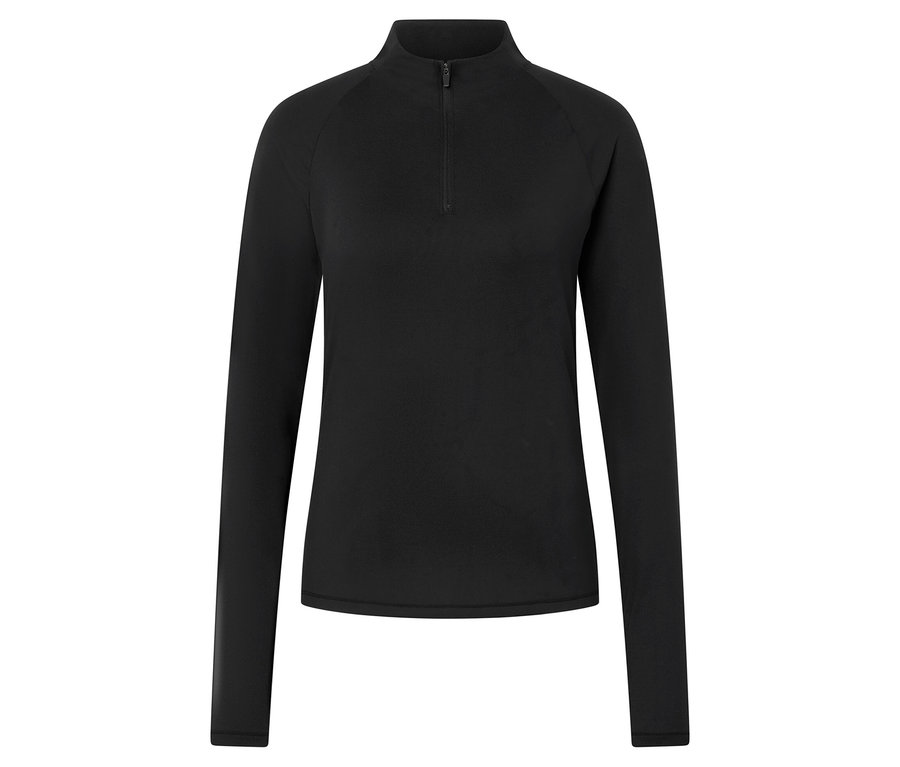 Schwarzes Sportshirt mit Half-Zip.