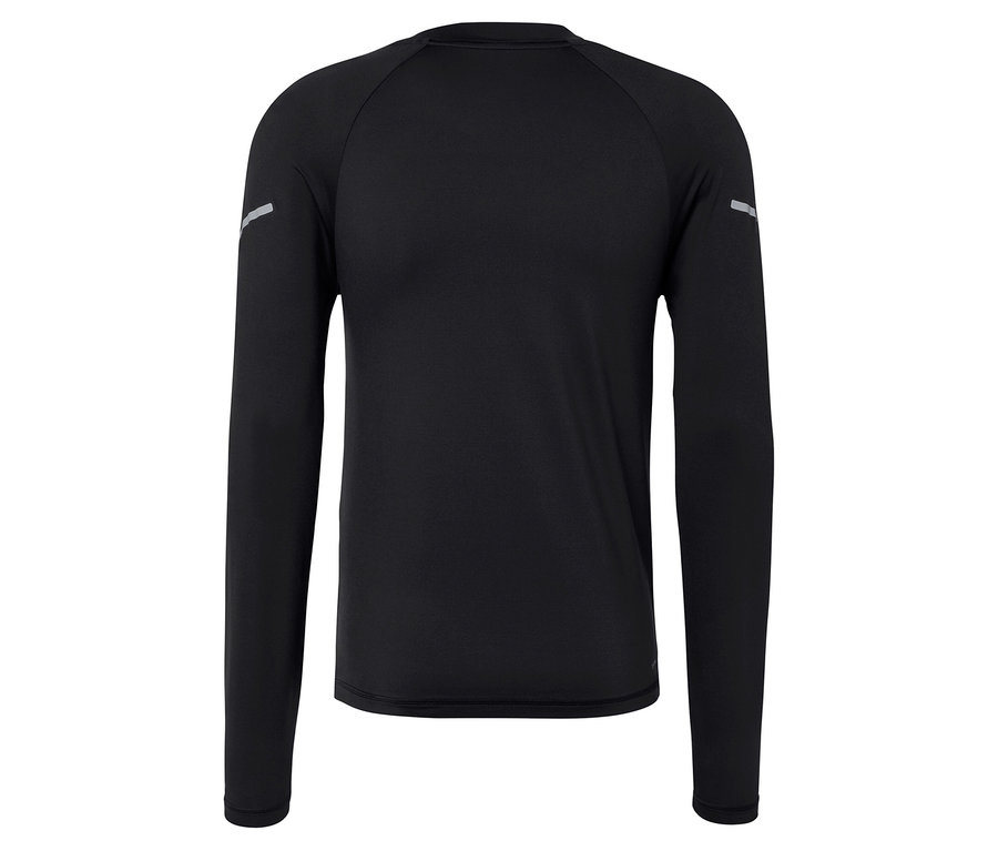 Schwarzes Langarmshirt, Rückansicht.