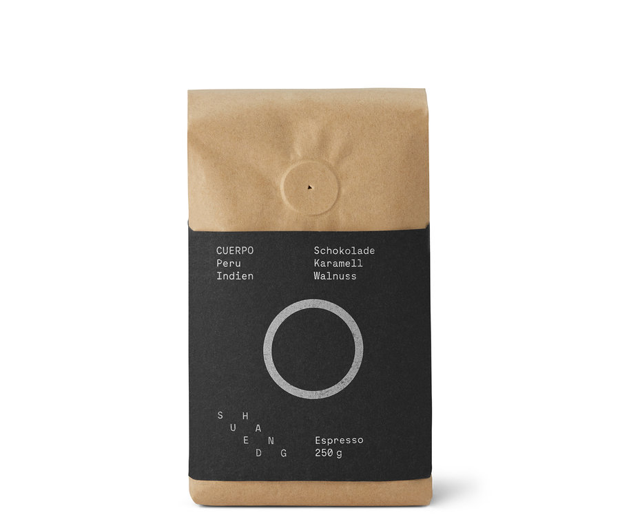 Eine Packung SUEDHANG - CUERPO Espresso - 250 g Ganze Bohne.