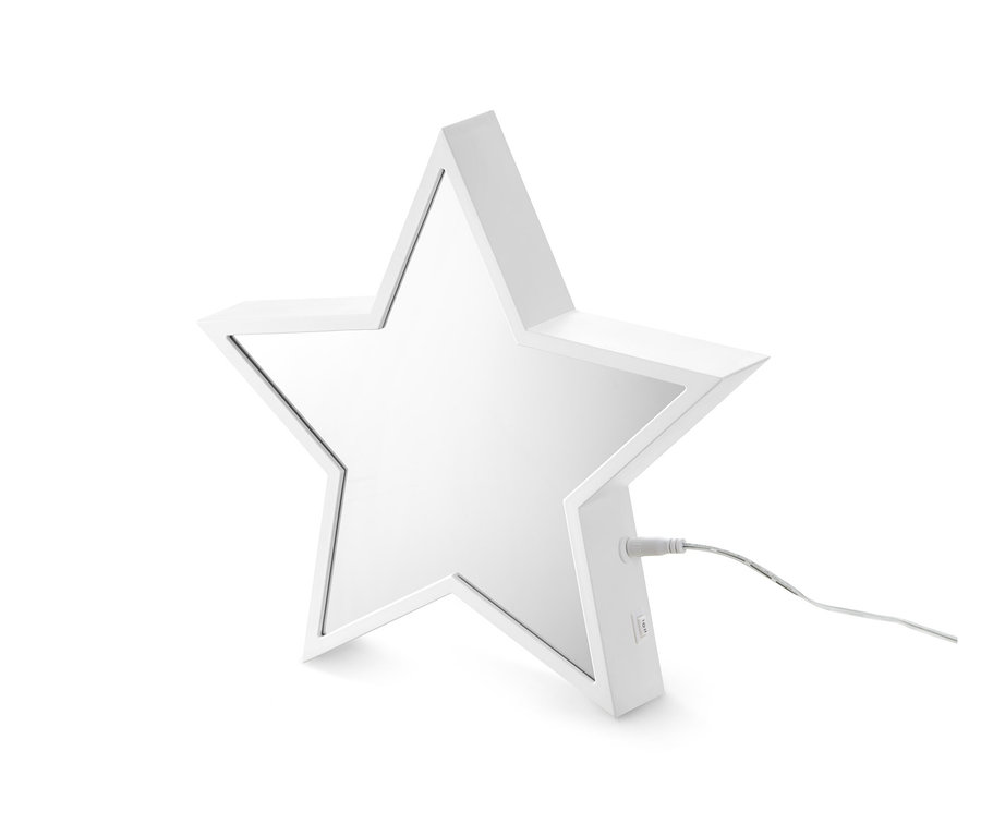 Weißer LED-Unendlichkeits-Stern mit Kabel.