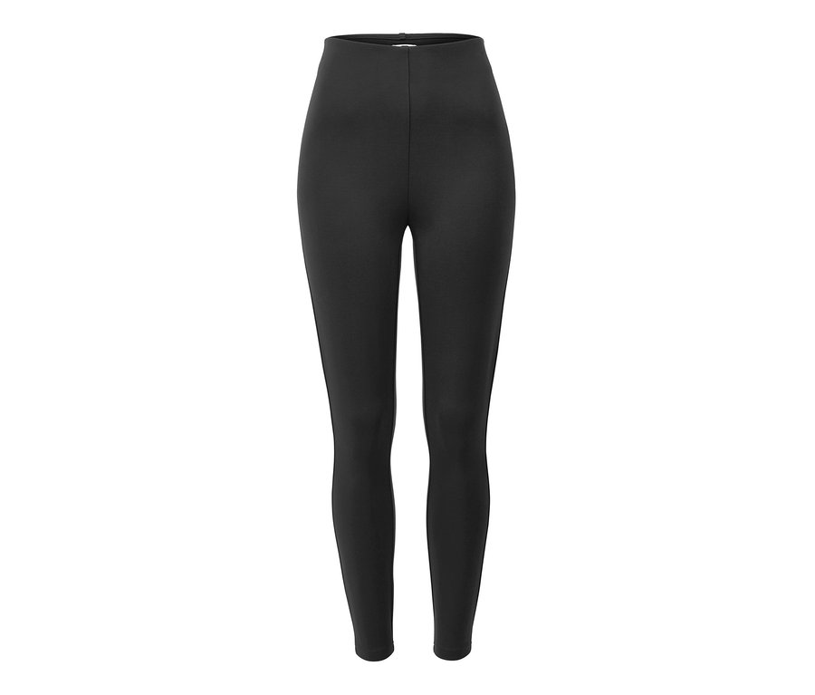Schwarze Heavy-Leggings auf weißem Hintergrund.