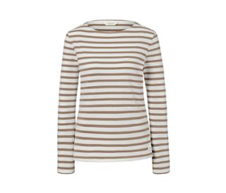 Beige-weiß gestreift