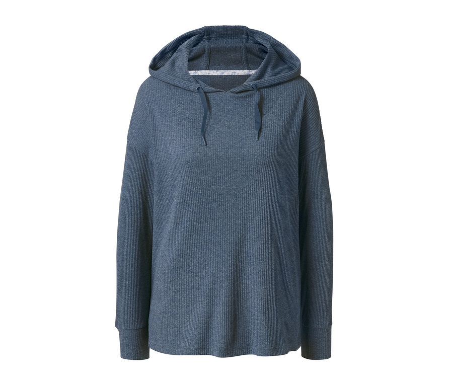 Blaues Relaxshirt mit Kapuze.