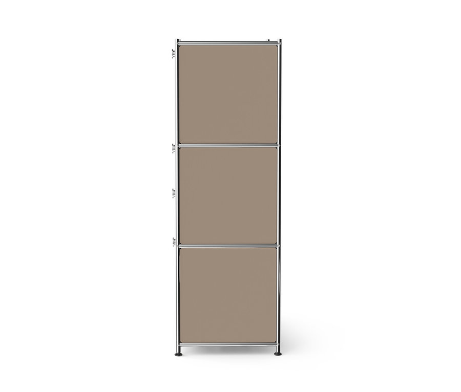 Taupefarbene Kommode Metall »CN3« mit 2 Klappenfächern und 2 Schubladen.