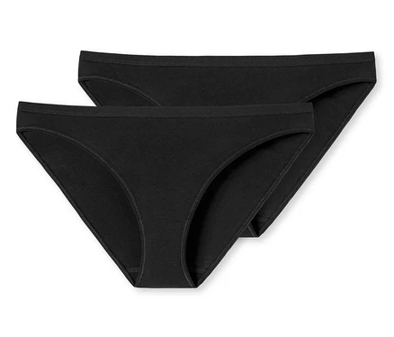 Zwei schwarze SCHIESSER Minislips mit Bio-Baumwolle.