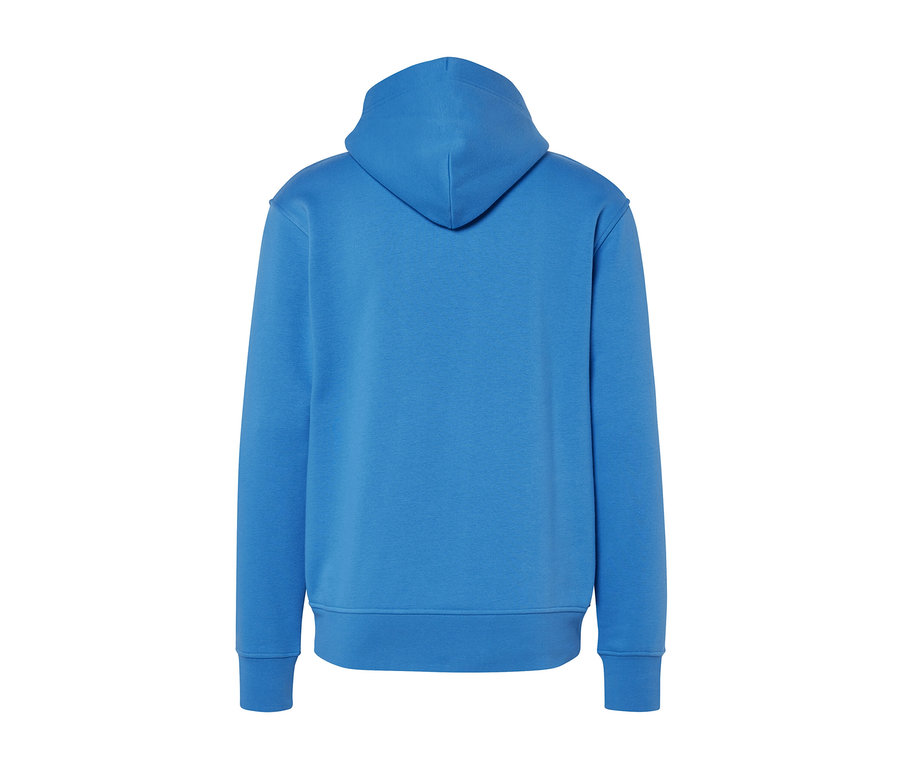 Blauer Hoodie von hinten.
