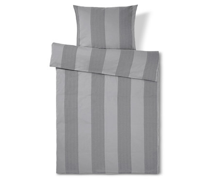 Edelflanell-Bettwäsche, grau gestreift, Normalgrösse